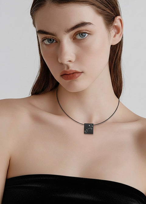 PT094B B.Tiff Black Pavé Galaxie Pendant