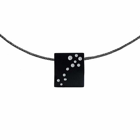 PT094B B.Tiff Black Pavé Galaxie Pendant