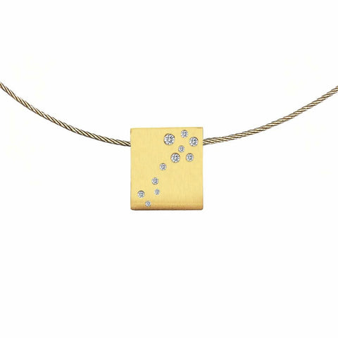 PT094G B.Tiff Gold Pavé Galaxie Pendant