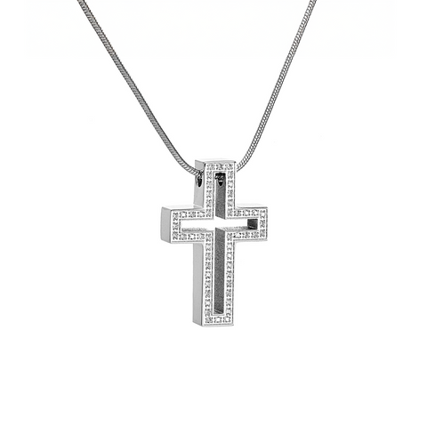 PT098W B.Tiff Lumière Cross Pendant