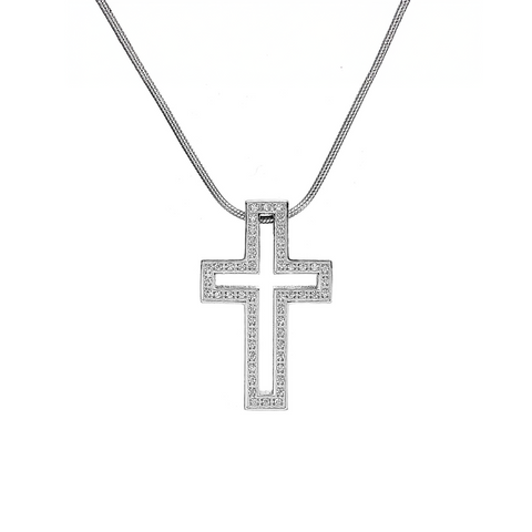 PT098W B.Tiff Lumière Cross Pendant