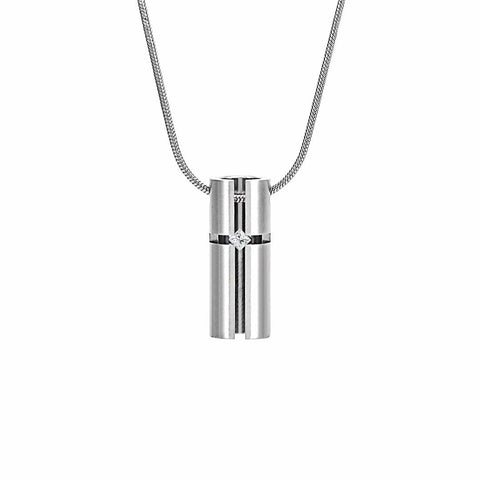 PT099W B.Tiff .02ct 3D Cross Croixlumière Pendant Necklace