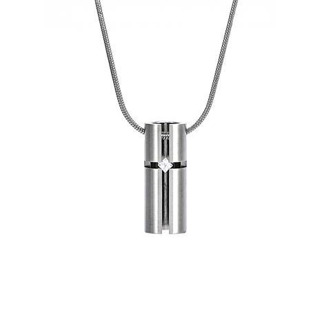 PT099W B.Tiff .02ct 3D Cross Croixlumière Pendant Necklace