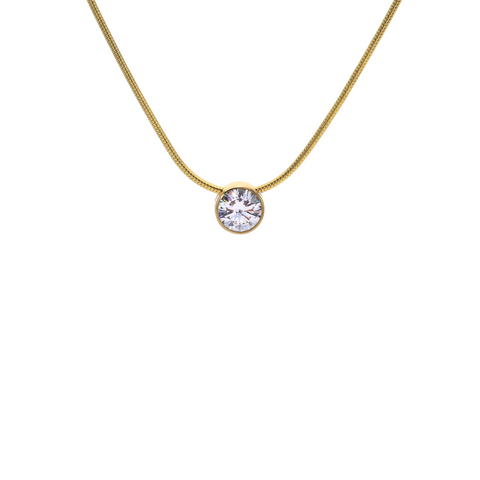 PT101G B.Tiff Gold 1 ct Solitaire Pendant