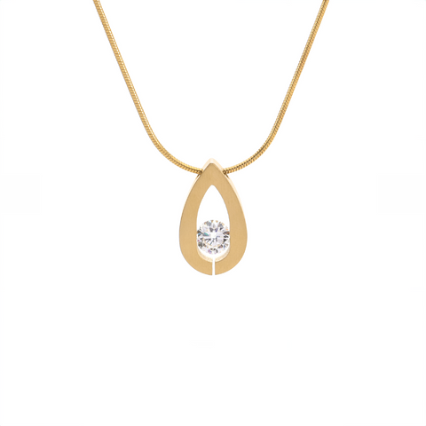 PT106G B.Tiff Gold Drop Pendant