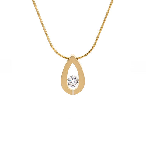 PT106G B.Tiff Gold Drop Pendant Necklace