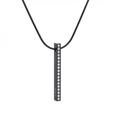 PT107B B.Tiff Black 18-Stone Bar Pendant