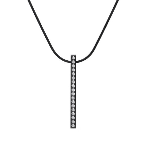 PT107B B.Tiff Black 18-Stone Bar Pendant