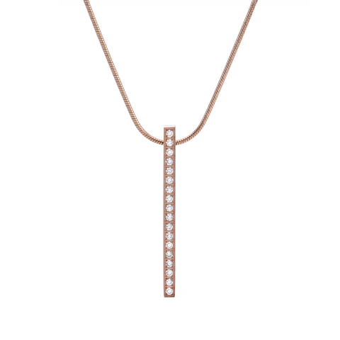 PT107RG B.Tiff Rose Gold 18-Stone Bar Pendant