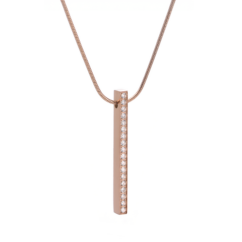 PT107RG B.Tiff Rose Gold 18-Stone Bar Pendant