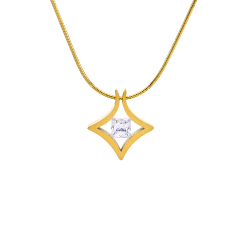 PT124G B.Tiff Gold Natal 1 ct Princess Cut Pendant