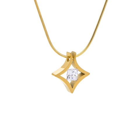 PT124G B.Tiff Gold Natal 1 ct Princess Cut Pendant