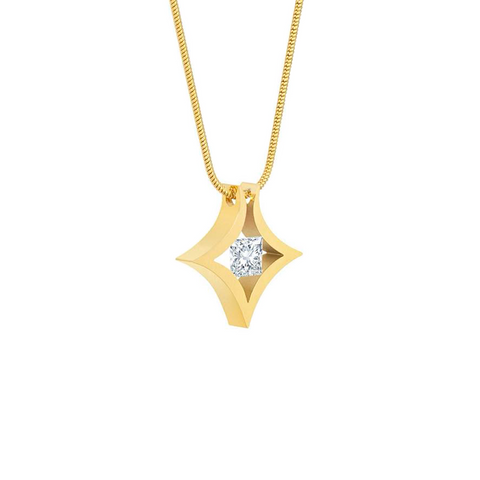 PT124G B.Tiff Gold Natal 1 ct Princess Cut Pendant