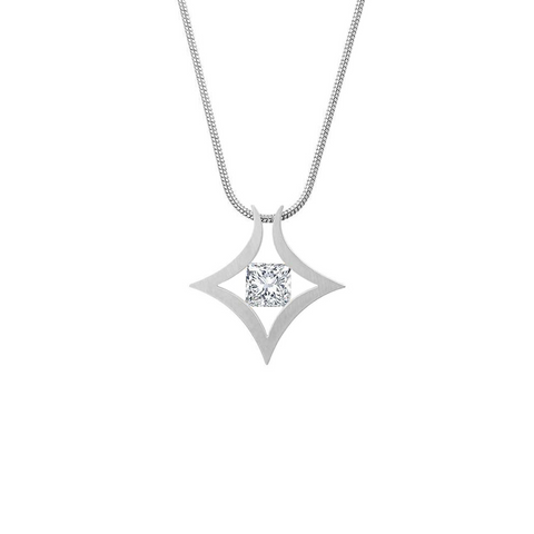 PT124W B.Tiff Natal 1 ct Princess Cut Pendant