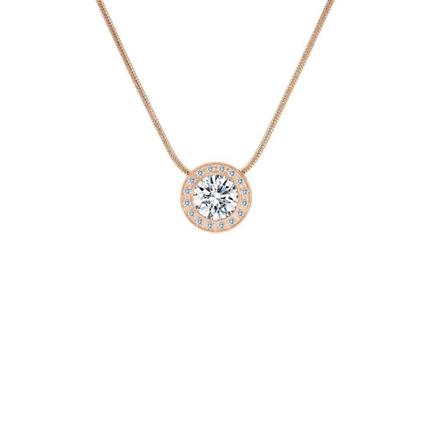 PT125RG B.Tiff Rose Gold Aŭreolo 2ct Pendant Necklace