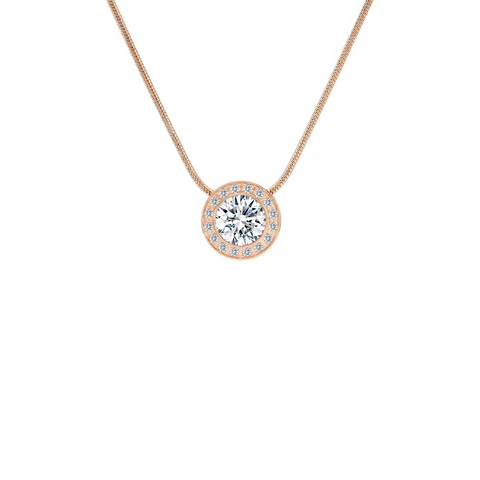 PT125RG B.Tiff Rose Gold Aŭreolo 1ct Pendant