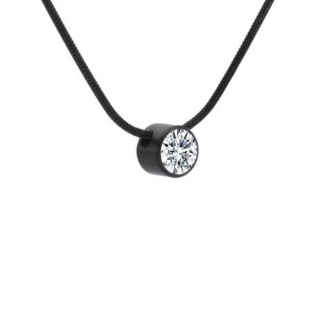 PT201B B.Tiff Black 2 ct Solitaire Pendant