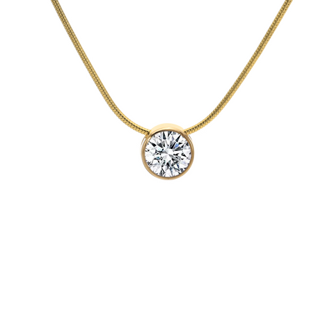 PT201G B.Tiff Gold 2 ct Solitaire Pendant