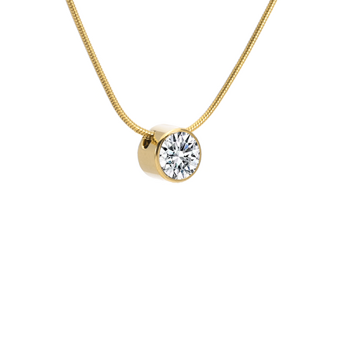 PT201G B.Tiff Gold 2 ct Solitaire Pendant