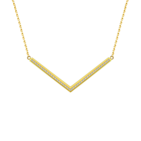 PT208G B.Tiff Gold Pavé Viva Pendant Necklace