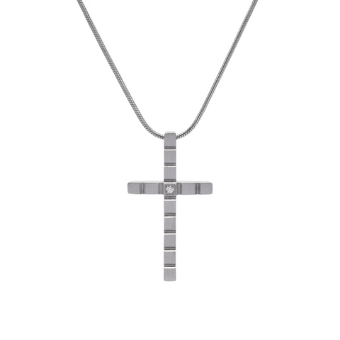 PT209W B.Tiff Box Cut Cross Pendant