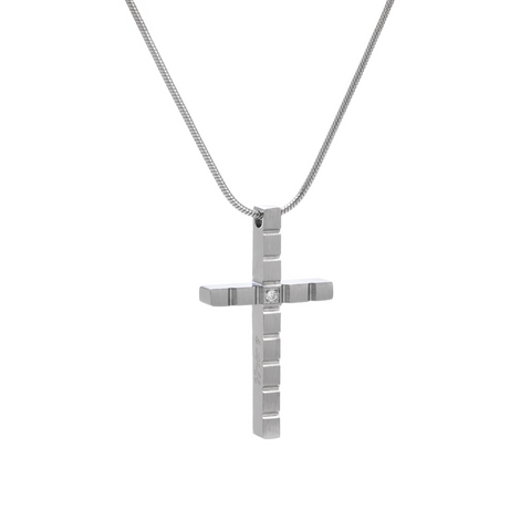 PT209W B.Tiff Box Cut Cross Pendant