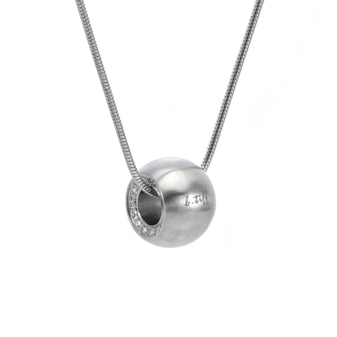 PT220W B.Tiff Pave Hollow Globe Pendant Necklace