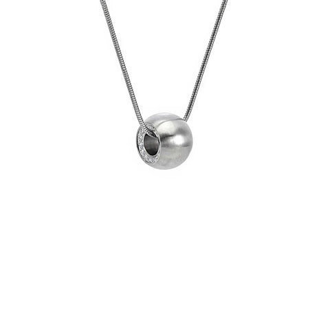 PT220W B.Tiff Pavé Hollow Globe Pendant Necklace