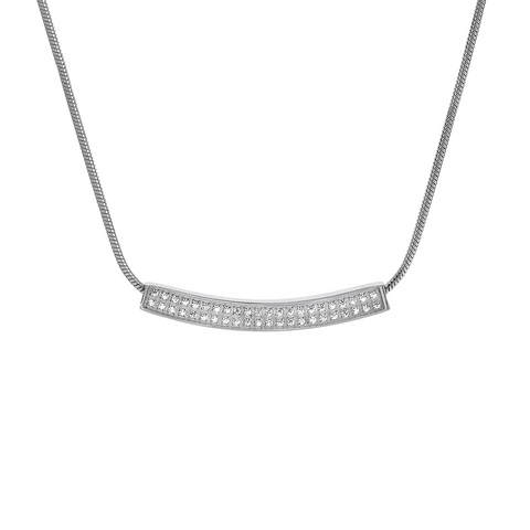 PT222W B.Tiff Pavé Crescent Pendant Necklace