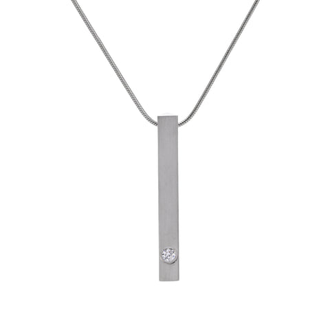 PT223W B.Tiff Supera Bar Stainless Steel Pendant Necklace
