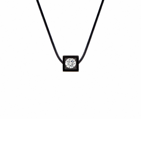 PT301B B.Tiff Black Cubi Pendant Necklace