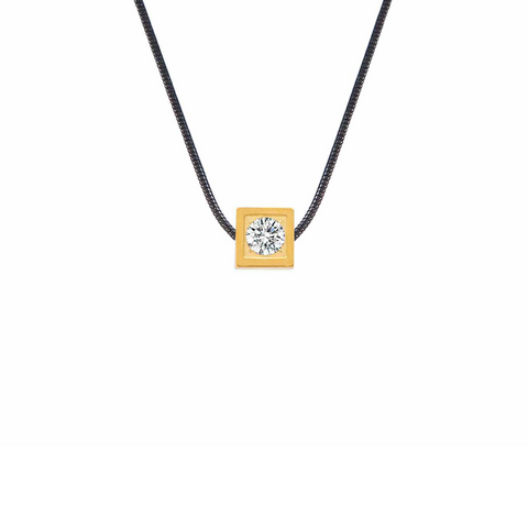 PT301G B.Tiff Gold Cubi Pendant Necklace