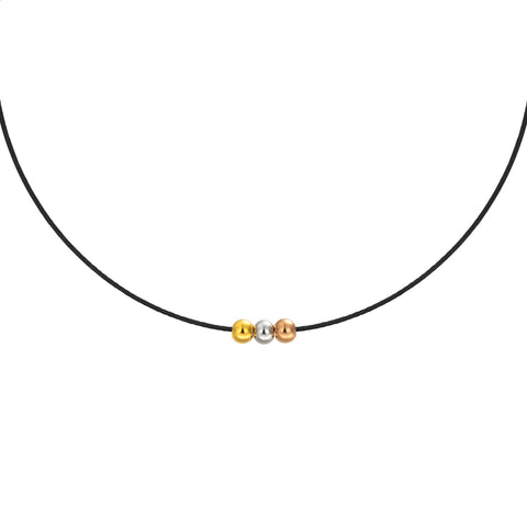 PT302B B.Tiff Triolette Pendant Necklace [Black Chain]