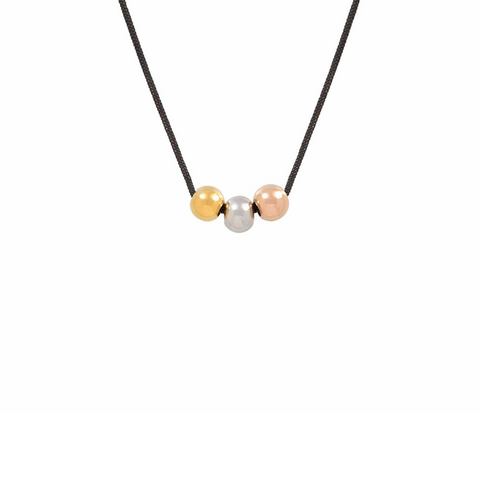 PT302B B.Tiff Triolette Pendant Necklace [Black Chain]