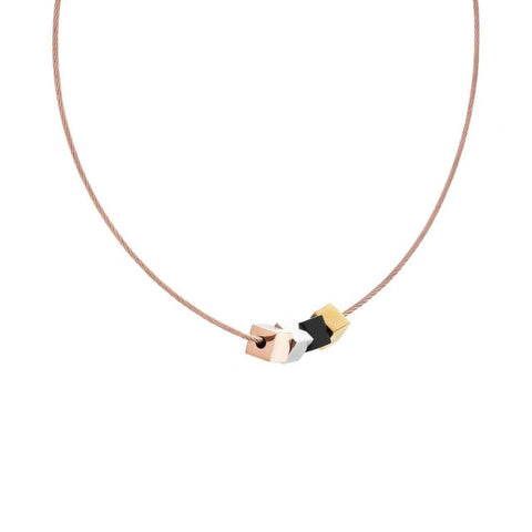 PT304RG B.Tiff Quartet Pendant Necklace [Rose Gold Chain]