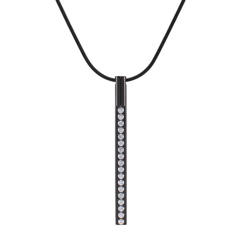 PT318B B.Tiff Black Pave Bar Pendant