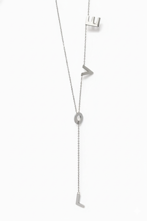 PTloveW B.Tiff Adjustable Love Lariat Chain Necklace