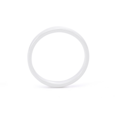 RG103W B.Tiff Plain White Ceramic Ring [Thin Band]