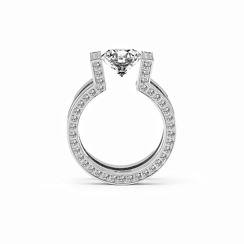 RG108W B.Tiff 2 ct Round Solitaire Interlocking Engagement Ring