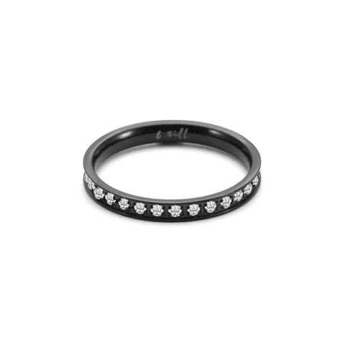 RG111B B.Tiff Black Stacking .01 ct Eternity Ring [Thin Band]