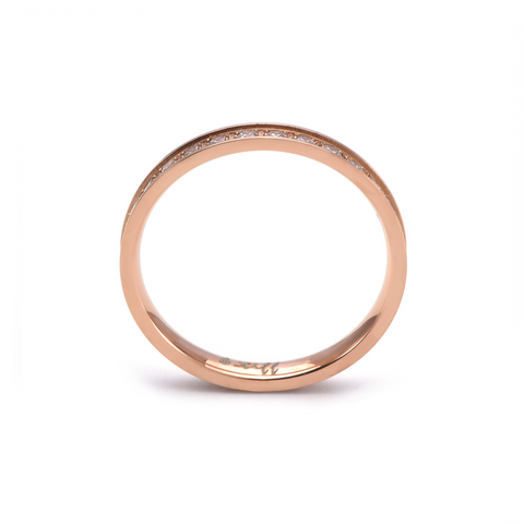 RG111RG B.Tiff Rose Gold Stacking .01 ct Eternity Ring [Thin Band]