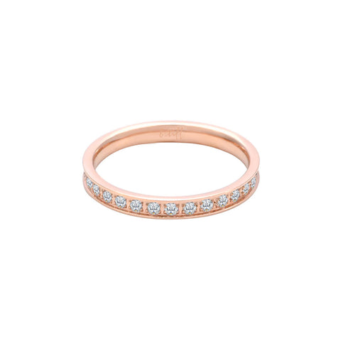 RG111RG B.Tiff Rose Gold Stacking .01 ct Eternity Ring [Thin Band]