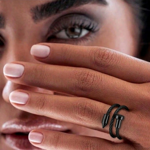 RG116B B.Tiff Black Pointe Cable Adjustable Ring