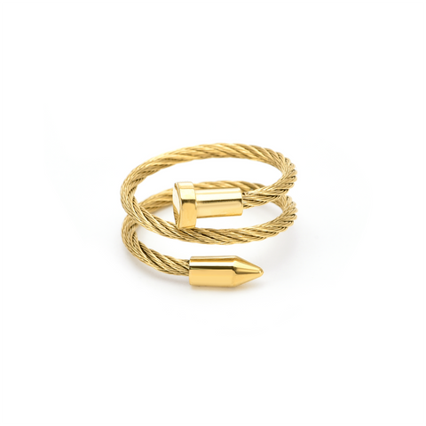 RG116G B.Tiff Gold Pointe Cable Adjustable Ring