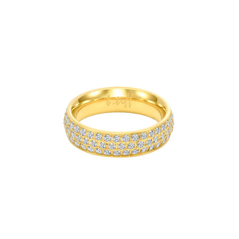 RG130G B.Tiff Gold Three-Row Eternity Ring