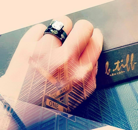 RG228B B.Tiff Black 2 ct Cushion Cut Engagement Ring