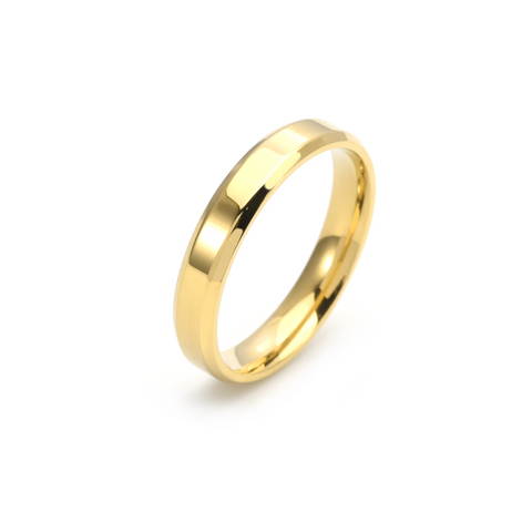 RG401G B.Tiff Gold Plated High Polish Beveled Edge Ring