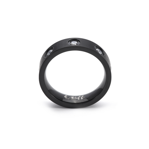 RG808B B.Tiff Matte Black 8-Stone Pave Ring