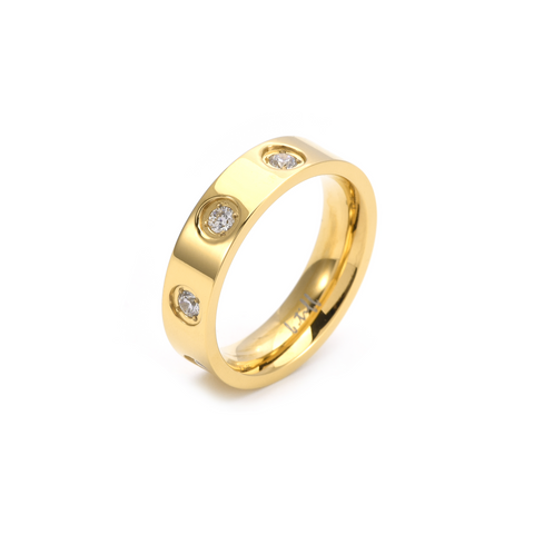 RG808G B.Tiff Gold 8-Stone Pave Ring