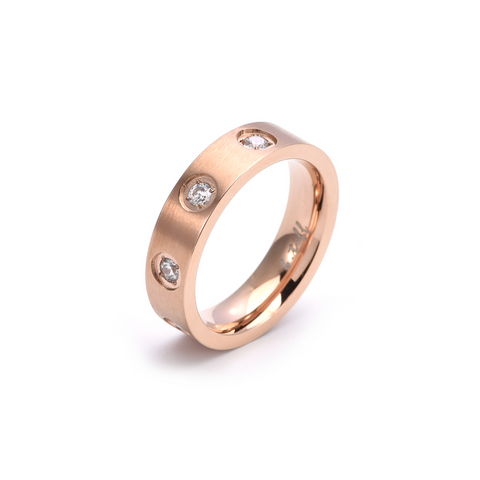 RG808RG B.Tiff Rose Gold 8-Stone Pave Ring